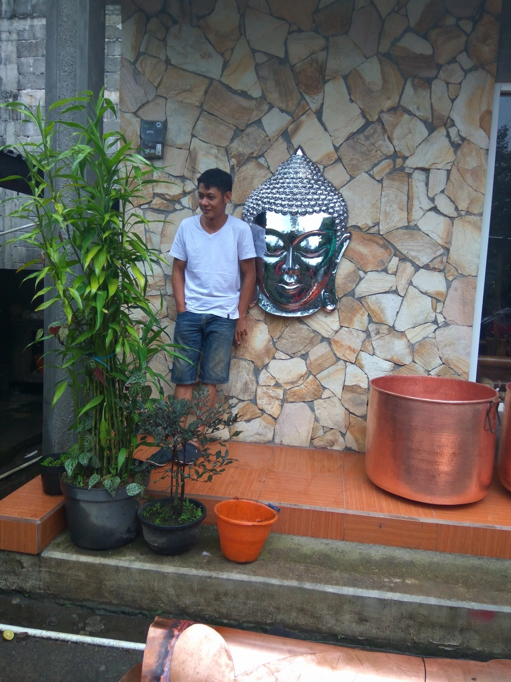 Budha-face-copper-chrome-finish-231